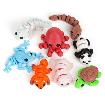 Shuwnd Mini Animals Figures Set,3D Printed Little Animals Articulated Flexible Fidget Toy,Tiny Animals Figurines Exquisite Cute Pet Toy,Miniature Figurines Articulated Flexible Fidget Toy (8Pc)