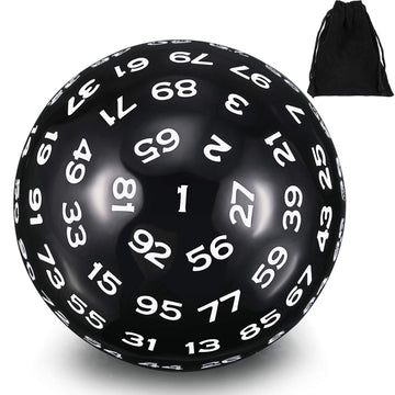 Sumind 100 Sided Polyhedral Dice Single D100 Game Dice 45 Mm 100 Sided Cube With Black Pouch For Role Playing Dnd Rpg Mtg Table