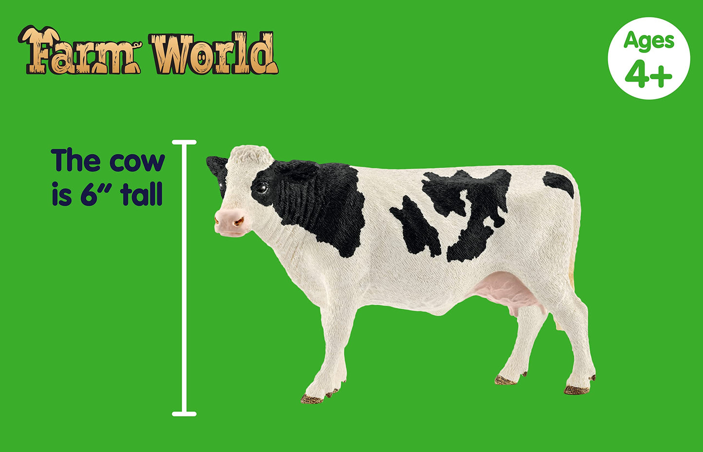 Schleich Farm Animals 4-Piece Set for Toddlers and Kids Ages 3+ with Donkey  Cow  Rooster & Sheep Figurines