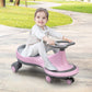 GLACER Wiggle Car  Just Twist Swing Car with Flashy PU Wheels  No Battery  Gears or Pedals Wiggle Bike  Easy to Ride  Indoor Outdoor Ride on Toy Gift for Boys & Girls Aged 3 Years Old and up (Pink)