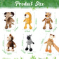 12 Pieces Safari Stuffed Animals 11.8 Inch Jungle Animal Toys Set Boys Girls Plush Forest Animals Lion Elephant Zebra Giraffe Ti