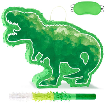 Wernnsai Dinosaur Piñata - Watercolor Green Dinosaur Piñata Birthday Piñata With Stick And Blindfold For Kids Birthday Party Game Classroom Activities Dinosaur Themed Party Decor(16.9’’ X 12.9’’)