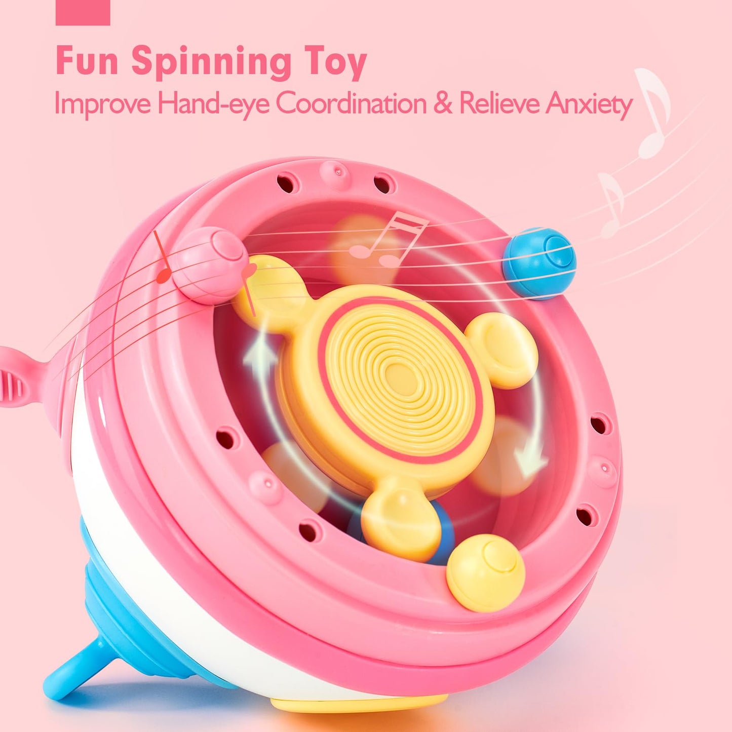Hahaland 1 Year Old Girl Gifts - Montessori Toys Baby Toys 12-18 Months For Sensory Toys Pop Fidget Spinning Toy For 1-3-Year-Old Gift Infant Toy For 12-18 Month Birthday Gifts Easter Basket Stuffers