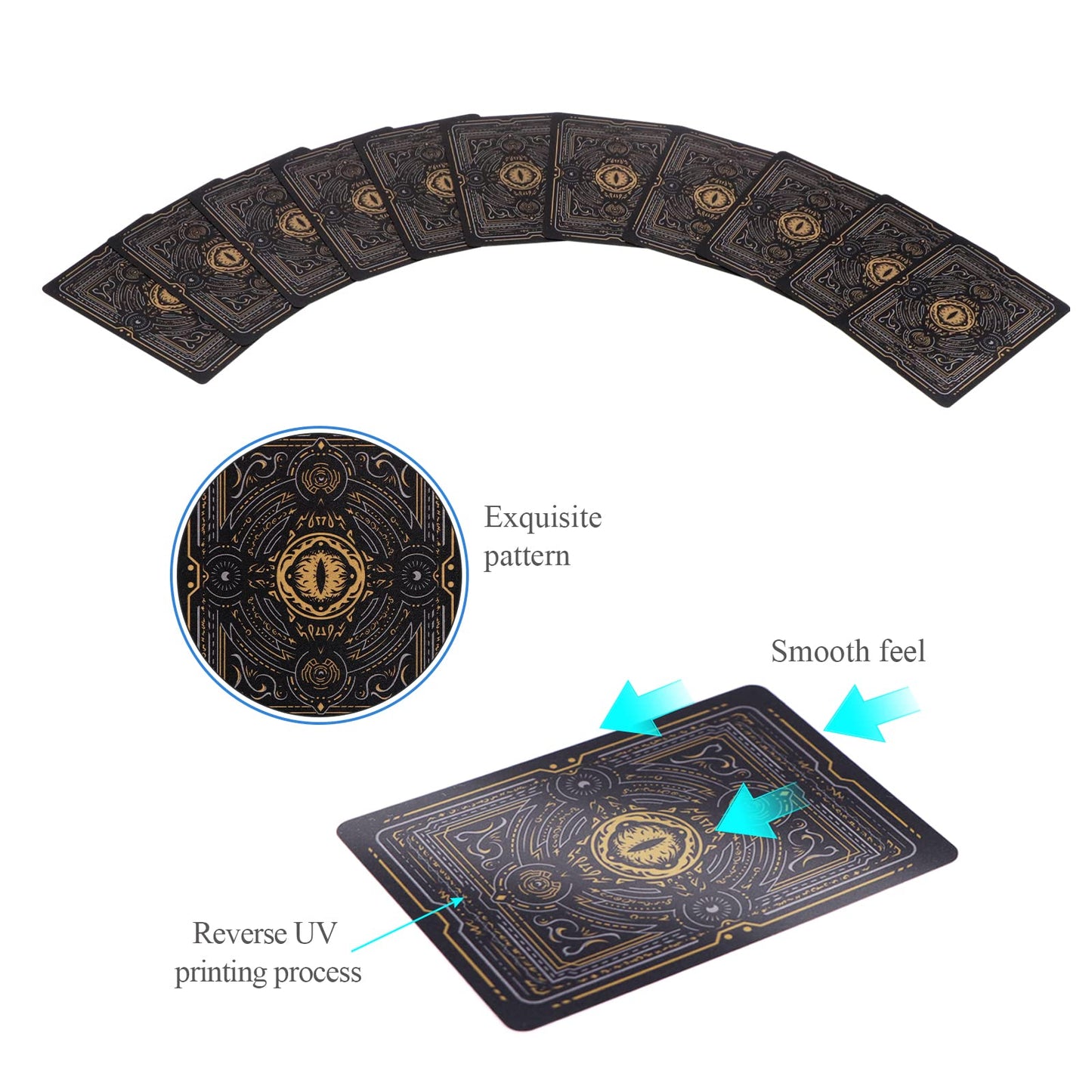 Wjpc Easy Shuffling Plastic Waterproof Playing Cards,Cool Black Dragon Poker Cards For Game And Party, Deck Of Cards(Dragon