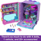 Polly Pocket Pollyville Playset - Resort Rollaway Suitcase with 4 Dolls, Car, 25+ Accessories, Multicolor, Medium Size, Model HKV43