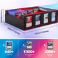 Uaono Trading Card Storage Box With Commander Display; 2400+ Deck Box For Mtg With Removable Cover; Toploader Card Case Fits Magic Tcg Ptcg Sports Cards; 24 Dividers, 4 Stoppers (Black, Red)