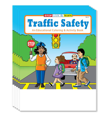 ZOCO - Traffic Safety Awareness - Educational Coloring Books (50 Bulk Pack, Without Crayons) - Road, Bike Safety - Games, Puzzle