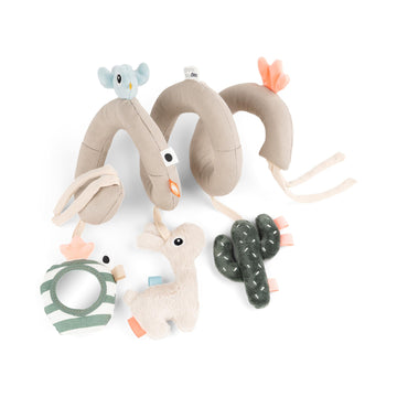 Done By Deer Lalee Sand Activity Spiral Baby Toy - Sensory Cactus, Mirror, And Crinkle Sound For Cots, Car Seats, Strollers, And