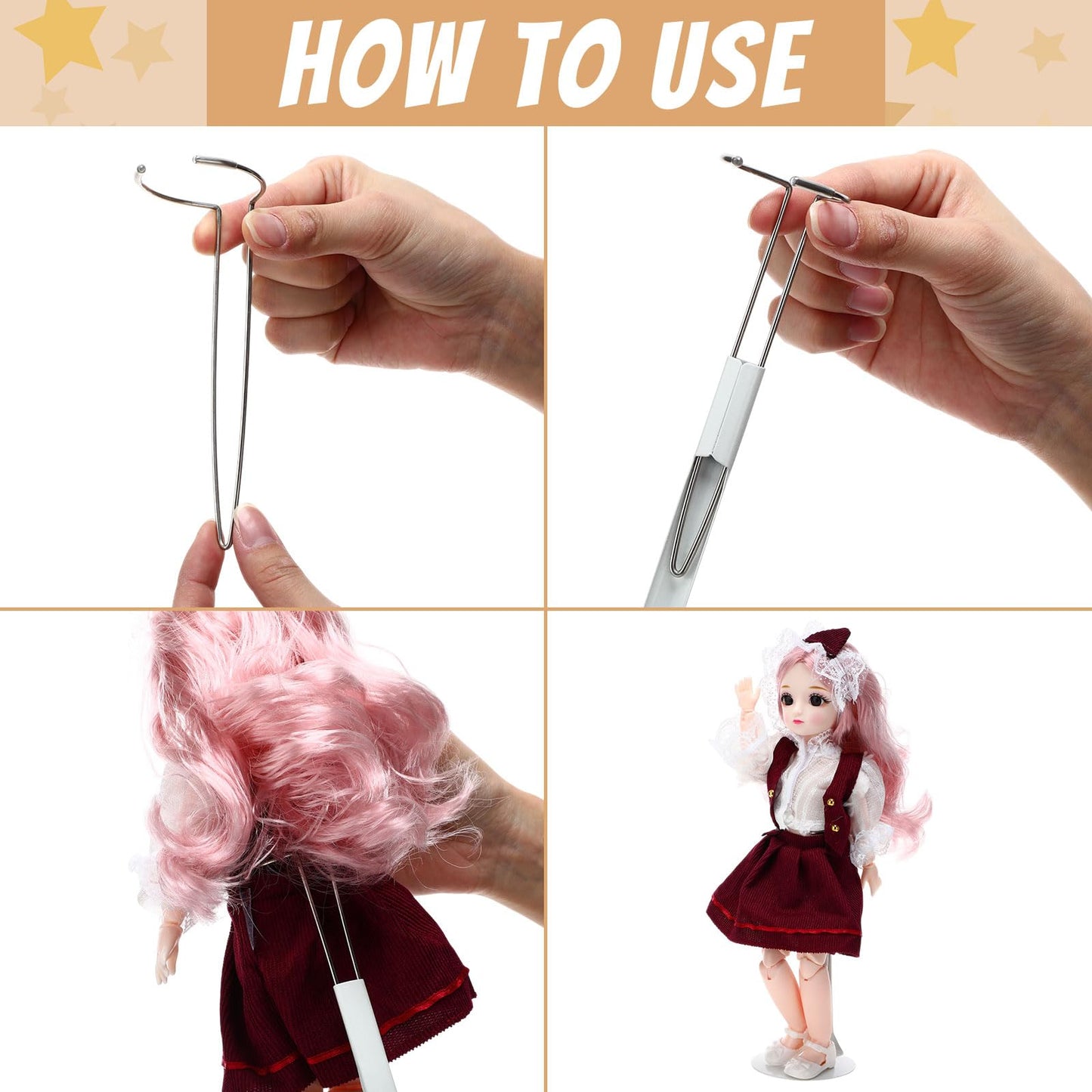 Yaocom 12 Pcs Doll Stand Action Figure Stands with Expandable Waist Wire for 8 to 12 Dolls and Action Figure (Black, White)