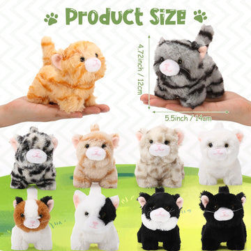 Lenwen 10 Pcs Cat Stuffed Animals Bulk Soft Cuddly Kitten Plush Sets Smitten Kittens Assorted Fluffy Stuffed Cats For Kiddos Bir