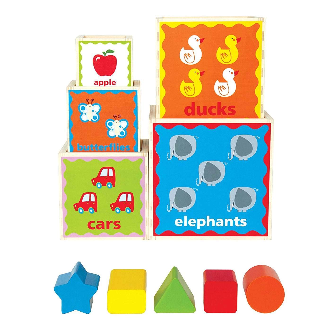 Hape Pyramid of Play - Multi-Color Wooden Toy - 5.5 Inch - Model HAP-E0413