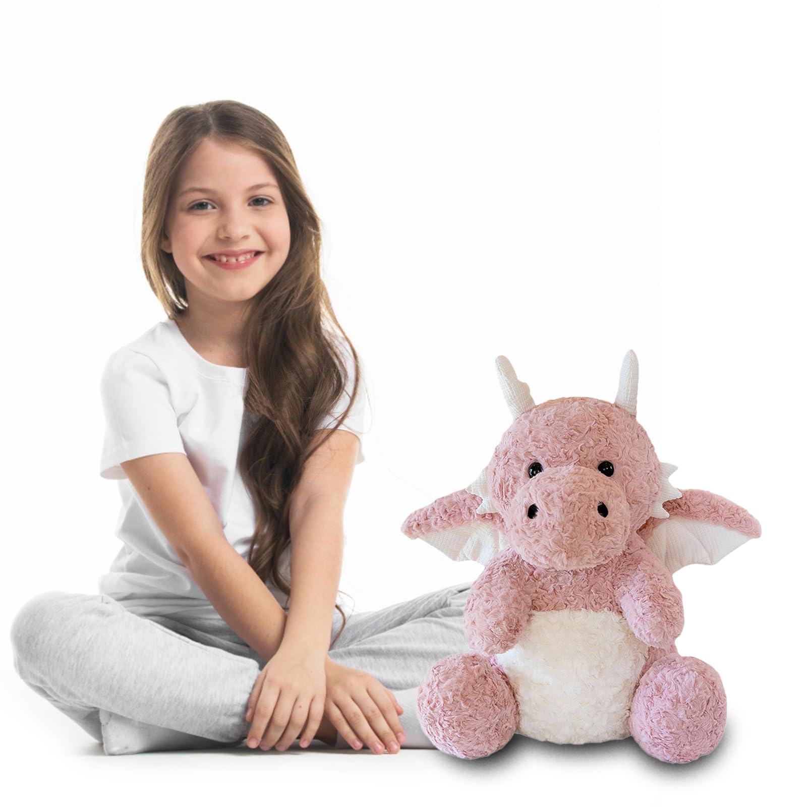 SUSULF Little Flying Dragon - Cute Stuffed Animal Plush Toy - Adorable Soft Dragons Toy Plushies and Gifts - Perfect Present for Kids (Pink 11.81in/30cm)