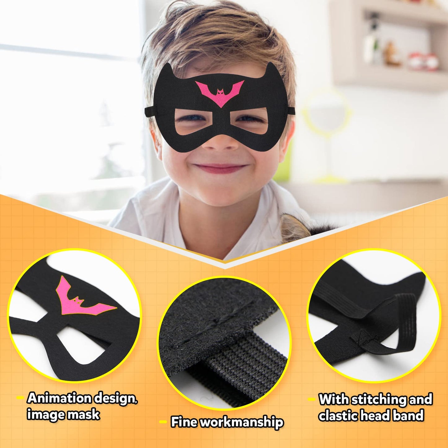 Karazzo Superhero Capes And Masks Kids Costumes Halloween Christmas Cosplay Dress Up For Boys Girls (Pink-4Pcs)