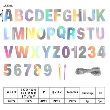 Diy Banner Kit With Letters Banner Letters Holographic Customizable Birthday Banners Graduation Banner Custom Party Hanging Banner For Graduation Wedding Party Baby Shower Decoration (Holographic)