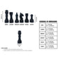 OceanicX Premium Marble Chess Pieces Set – 32-Piece Replacement for 12-15 Inch Boards, Black and White