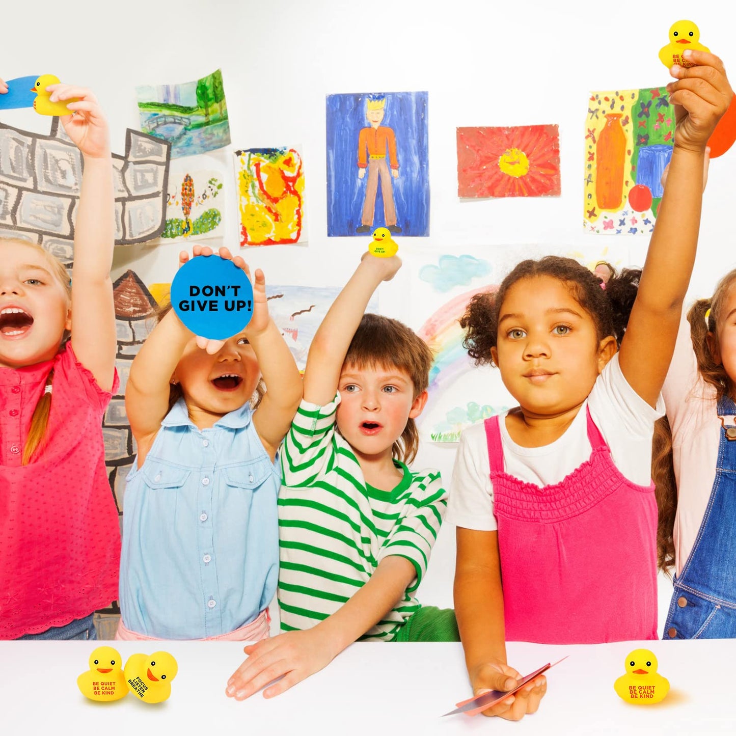 Lenwen 24 Pcs Rubber Duck Bath Toy Inspirational Gift Motivational Rubber Ducks Thank You Gifts Inspirational Party Favors Baby Shower Decorations Birthday Party Favors (1.89 Inch)