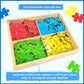 Wooden Puzzles For Kids Ages 4-8, Dinosaurs 4-In-1 Jigsaw Puzzles In A Wood Storage Box, 24 48 60 88 Pieces Dinosaur Puzzles Toys For Toddlers Kids Ages 3 4 5 6