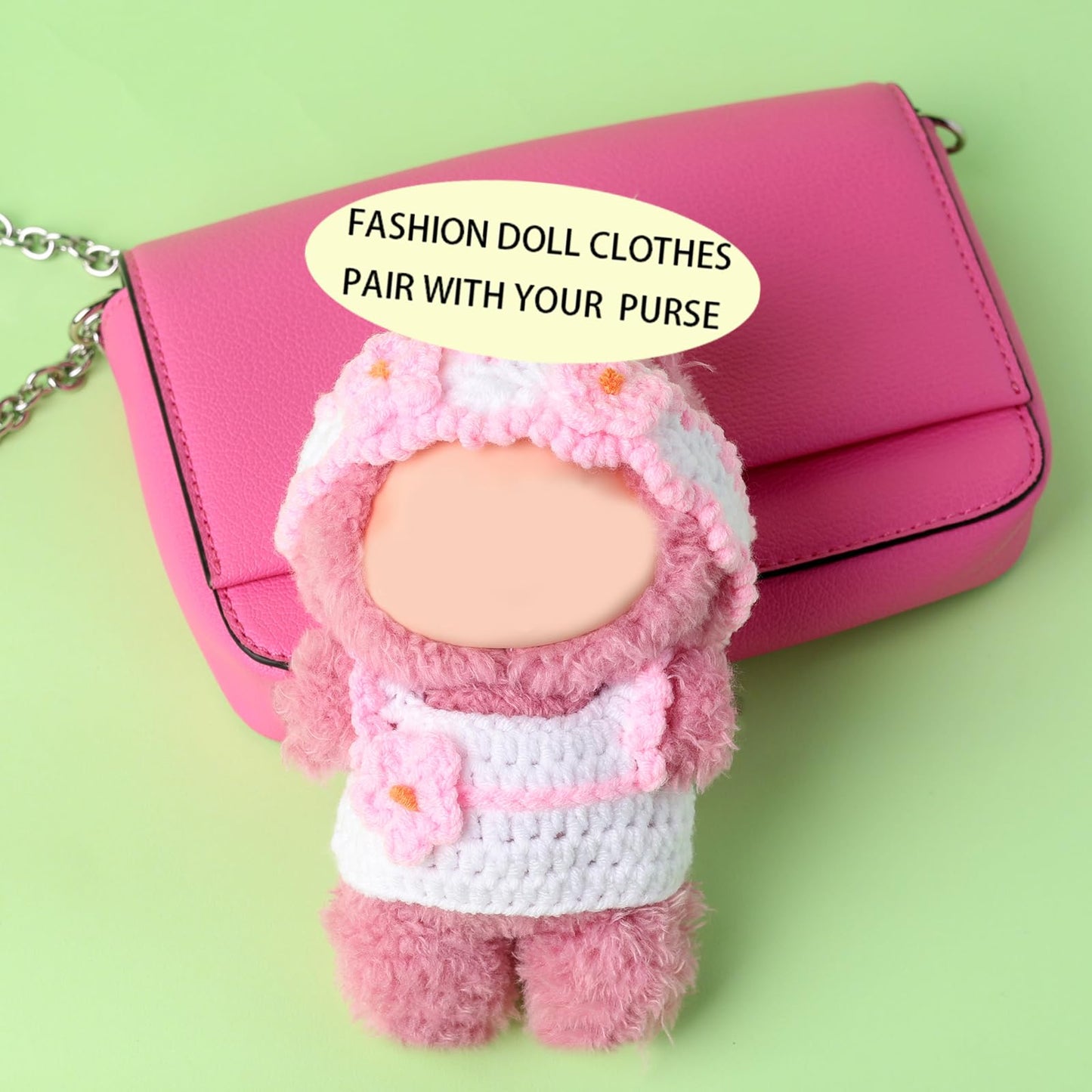 17cm Clothes Set(NO Doll)  Cute Hat & Unique Sweater Dress-up Set  Handmade Clothing Designed for 17cm Doll.(Sweater(Pink))