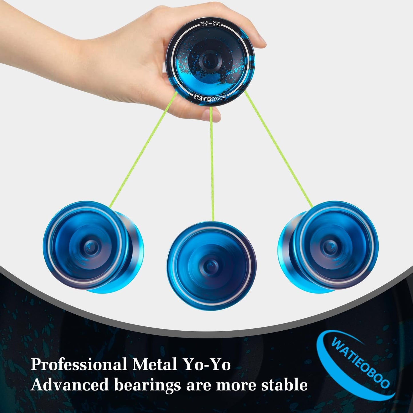 WATIEOBOO yoyo Professional, Metal Responsive Yoyo for Kids Unresponsive Yoyo for Adults with Unresponsive Bearings Kits, Glove