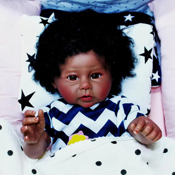 Katemily Reborn Baby Dolls - 18 Inch Soft Vinyl Newborn Baby Doll Brown Eyes Realistic Baby Boy Lifelike Baby Dolls With Feeding