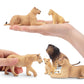 Toymany 6Pcs Realistic Lion Figurines With Lion Cubs, 2-5'' Jungle Animals Figures Family Set Includes Baby Lions, Educational T