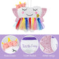 Tooth Fairy Pillow With Pocket For Girls Shiny Wings Tooth Fairy Bag Keepsake Gift For Girl (Colorful)