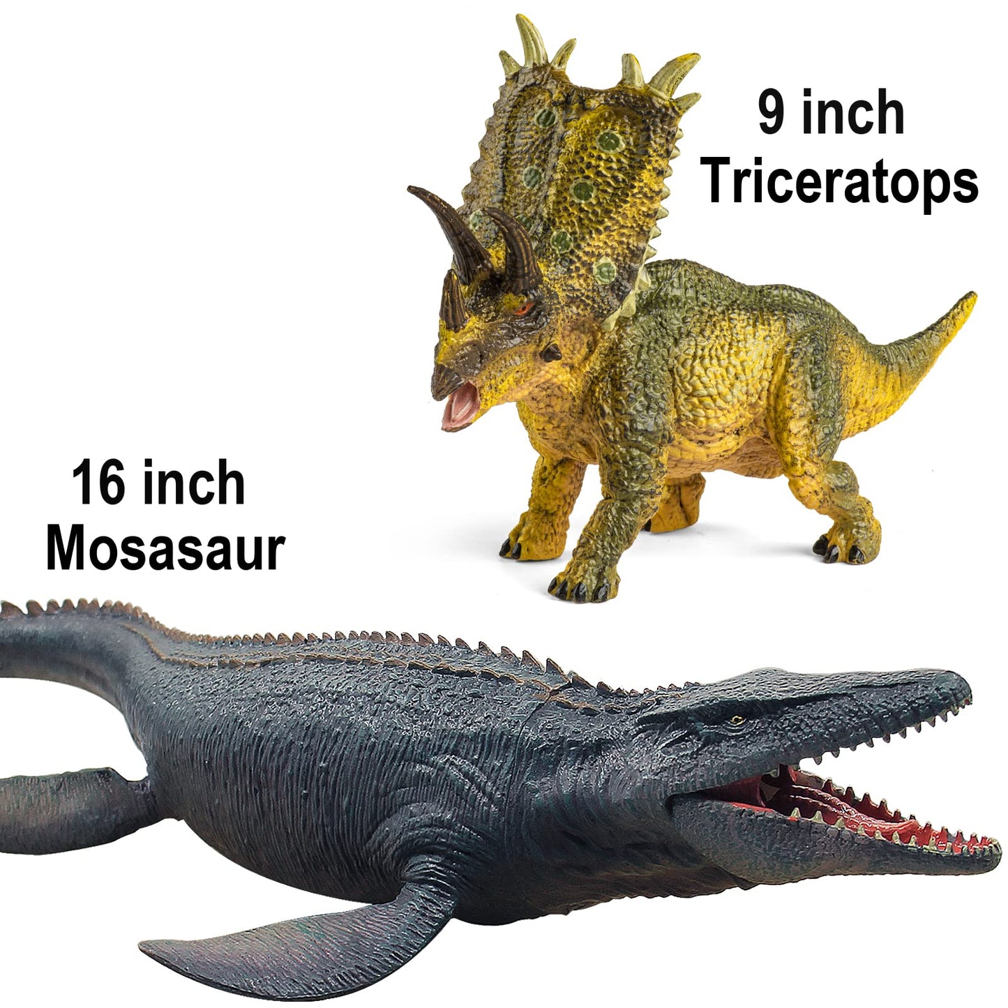 Lavesom Jumbo Dinosaur Toy Set - 6PCS Realistic Plastic Dinosaurs for Kids 3-7 Years, Green Playset for Boys and Girls