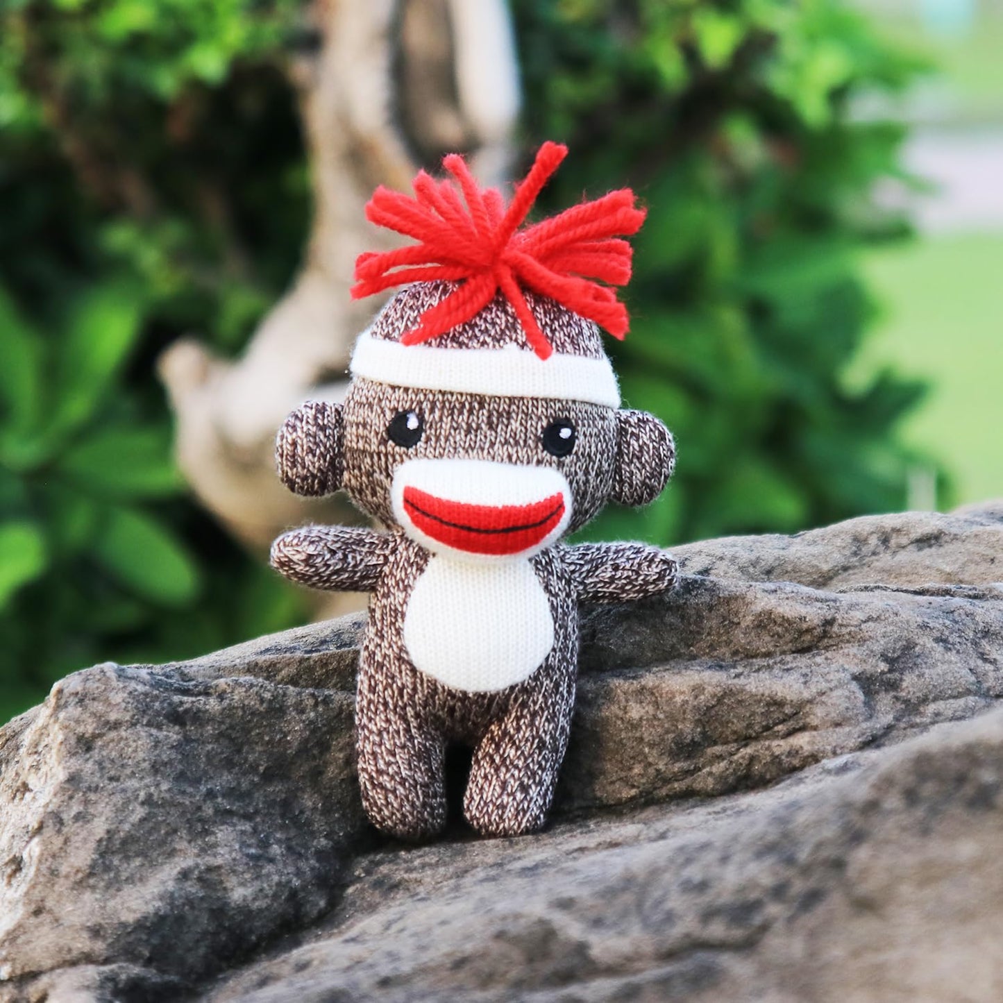Plushland Christmas Stuffed Animal Toys Cute Soft Sockiez Sock Monkey Christmas Tree Decoration- Lovely Gift Xmas Ornament Party Favor 4 Inch (Sockiez)