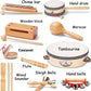 LOOIKOOS Toddler Musical Instruments Set - Eco-Friendly Wooden Percussion Toys, 12" Brown, Includes Storage Bag for Preschool Kids