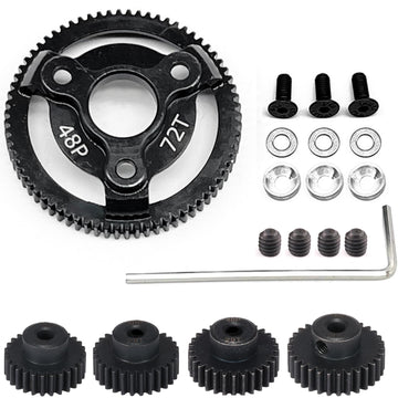 48P 72T Spur Gear Hardened Steel Transmission Gears with 27T 28T 29T 30T Pinions Gear 1/8 inch 3.175mm Hole Upgrade Parts for Tr