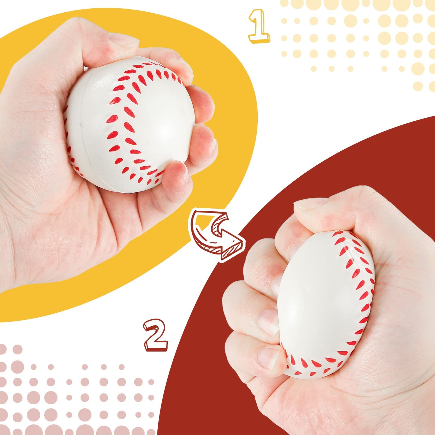 Lovestown 20Pcs Baseball Stress Balls, 2.5Inch Mini Foam Baseballs Mini Sports Squeeze Balls Soft Baseball Toys For School Carnival Reward Sports Theme Party