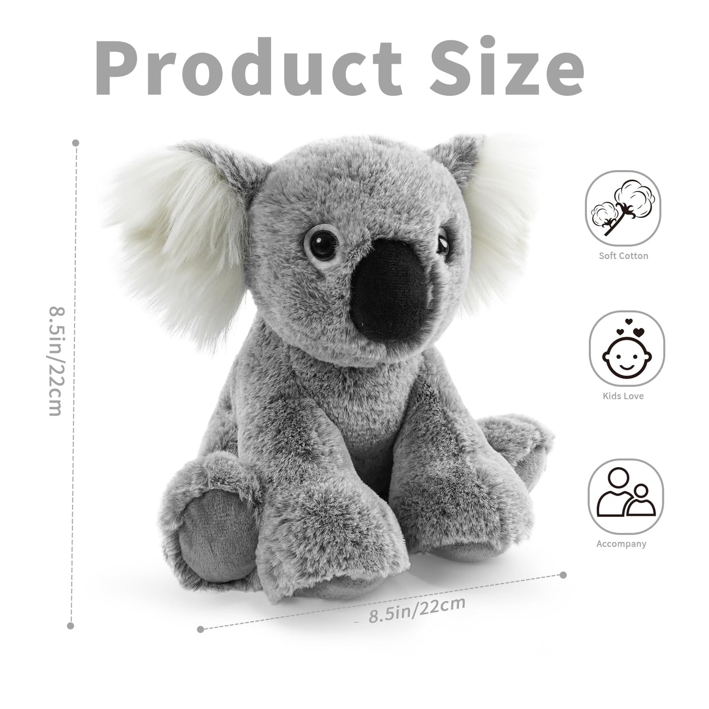Hideekoog Koala Stuffed Animal Toys  8.5 Inch Soft and Cuddly Koala Plush Animals Toy  Cute and Realistic Stuffed Animals Gifts for Boys and Girls Soft Toy for Kids