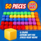 Mini 50 Pack Slow Rising Stress Cube: Stretchy Fidget Toys for Anxiety Relief, Pull Stretch Fidgets for Classroom Prize, Classro