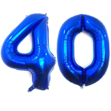 40 Inch Navy Blue 40 Number Balloons Giant Jumbo Huge 40 Foil Mylar Helium Number Digital Balloons Dark Blue Birthday Mylar Digi