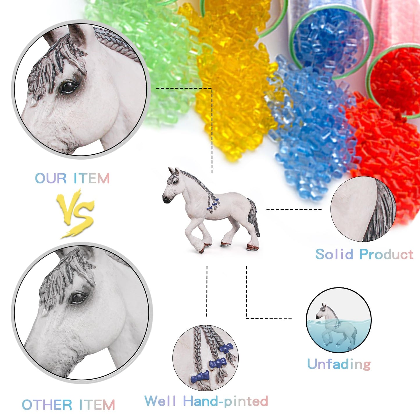Lc Joycre Realistic Lipizzaner Mare Horse Action Figurine Collection Horse Toy Diy Dioramas Horse Figure For Kid Boys Girls 5 6