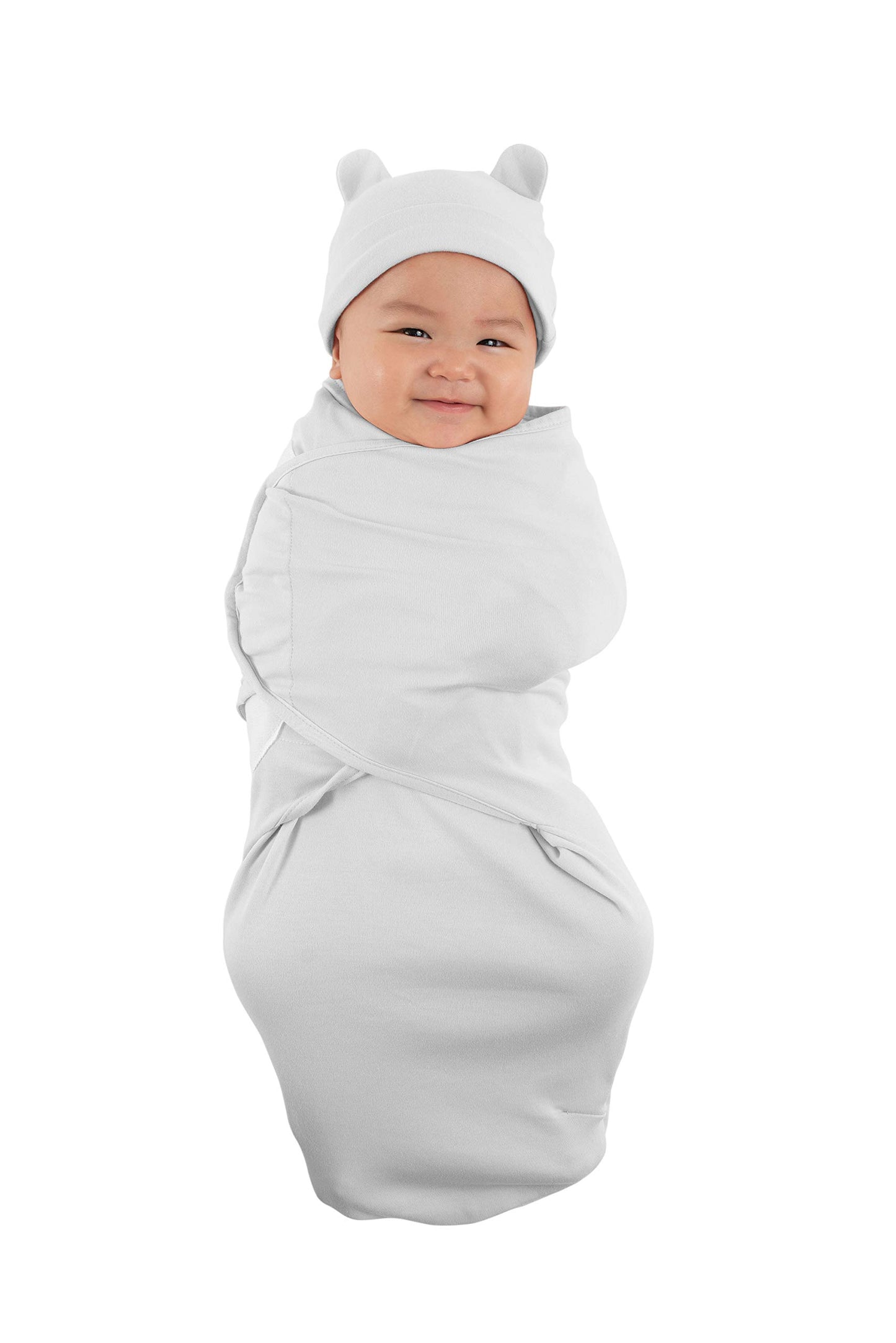 Baby Swaddle  100 cotton Adjustable hook and loop Newborn Blanket Wrap - with Novelty Hat Beanie