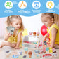Wooden Ice Cream Counter Playset for Kids, Toddler Girl Toys Kitchen Playset Pretend Play Gifts for 3 4 5 6 Year Old Girl or Boy