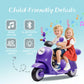 Upgrade 2 Seats Kids Motorcycle, 12V Ride On Electric Car with 2 Motors, Kid s Motorbike with USB, Bluetooth, Waterfall Light,