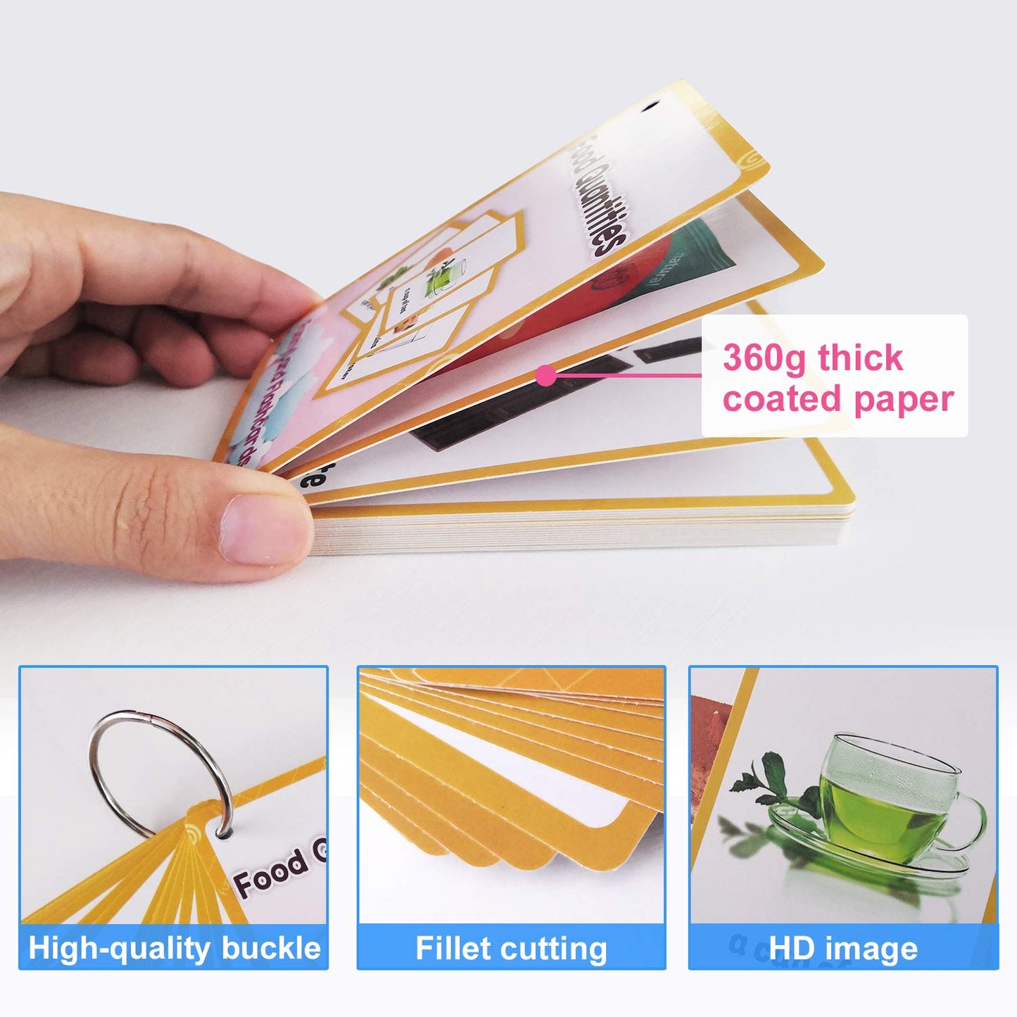 18Pcs/Set Food Quantities Kids Gifts English Flash Cards Pocket Card Educational Learning Baby Toys For Children Pre-Kindergarte