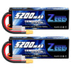 Zeee 2S Lipo Battery 7.4V 5200mAh 50C Battery with XT60 Plug Hard Case for 1/8 1/10 RC Vehicles Car Slash RC Buggy Truggy RC Air