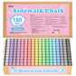 feela 180 Pack Sidewalk Chalk, Sidewalk Chalk Set For Kids Jumbo Chalk Bulk, Great for Kids Family, Paint on Sidewalk Wall Schoo