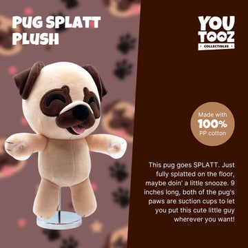 Youtooz Pug Splatt Plush 9'' Inch, Collectible Soft Pug Plushie, Stickies To The Window By Youtooz Plush Collection