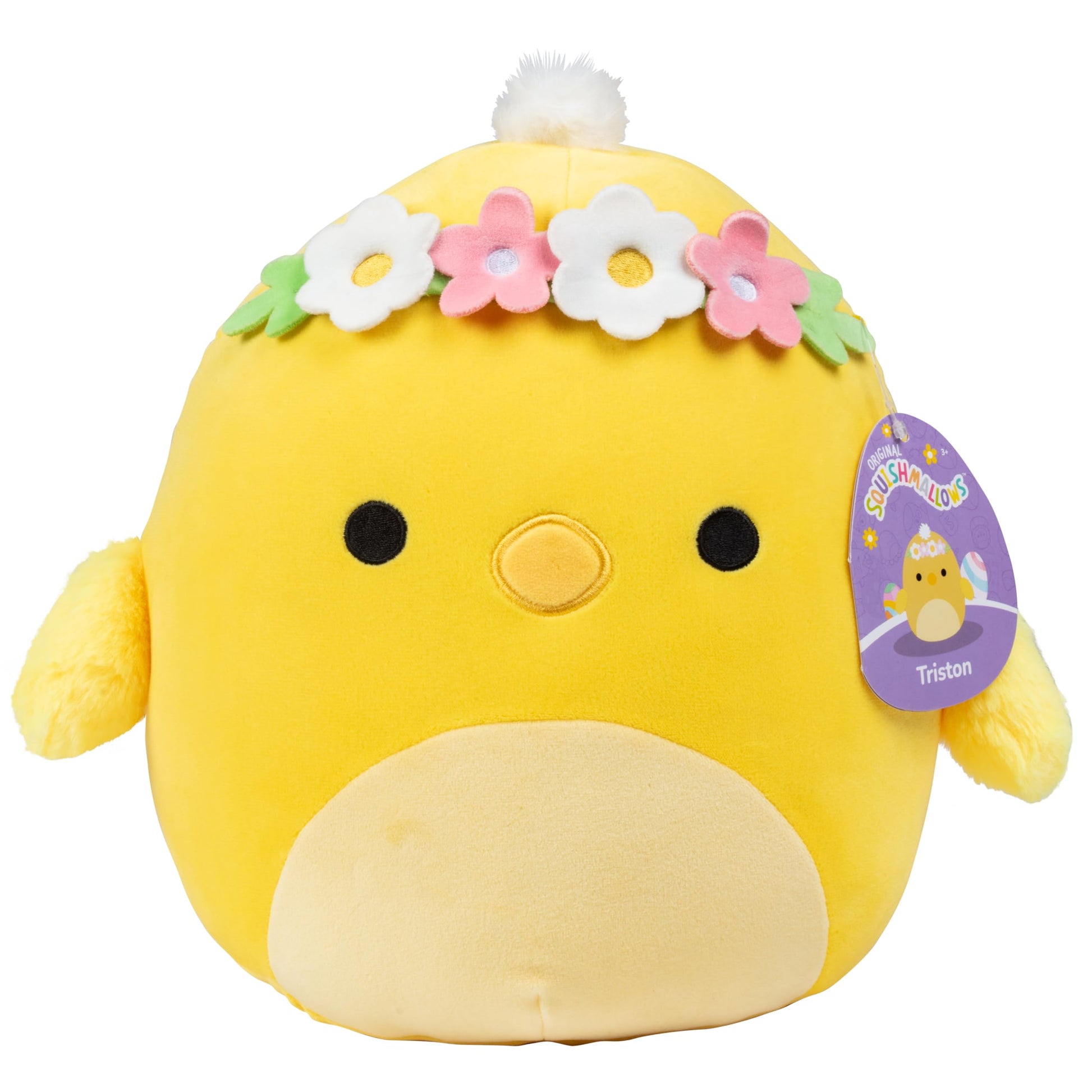 Squishmallows 10-Inch Triston The Chick With Flower Crown - Official Jazwares Plush - Collectible Cute Soft & Squishy Stuffed An
