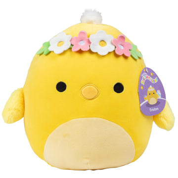 Squishmallows 10-Inch Triston The Chick With Flower Crown - Official Jazwares Plush - Collectible Cute Soft & Squishy Stuffed An