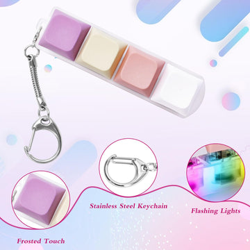 Homqyte Keyboard Fidget Toys Adults Fidget Keyboard Clicker With Led Light Keychain Sensory Toys For Anxiety Stress Relief (Maca
