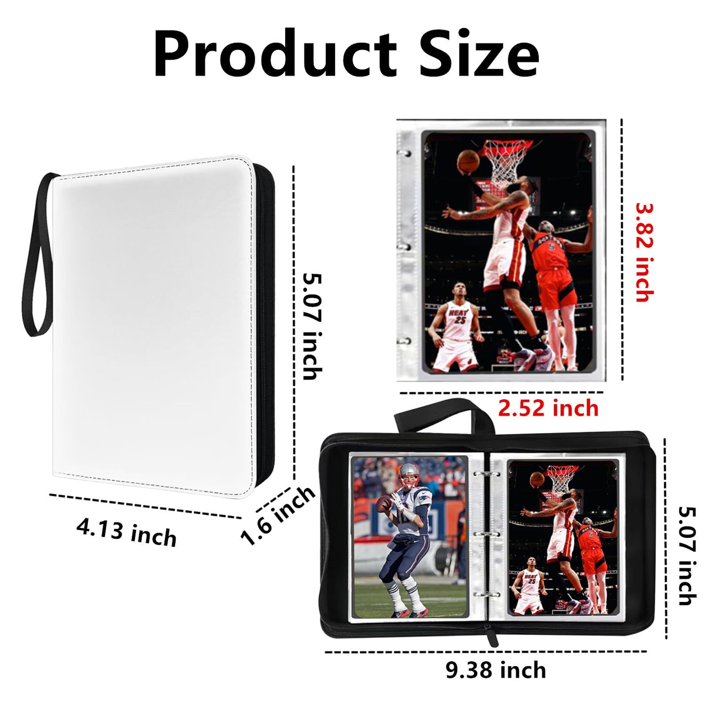 Mini Card Binder  1-Pocket Super Lightweight Zipper Binder Holds 80+ Trading Cards  Small Cards Binder for TCG  MTG  Sports & Game Cards  Portable Gift for Girls & Collectors (White)