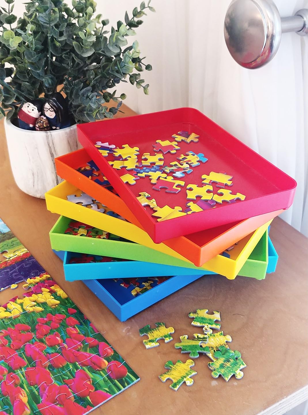 RoseArt Sort N'Stack Puzzle Sorter for Adults - Assorted Color, Plastic Material, Model 9320