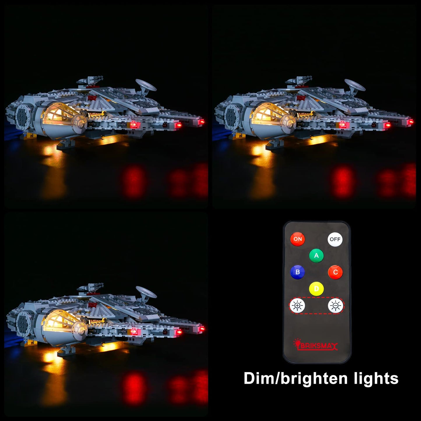 BRIKSMAX Led Lighting Kit for Millennium Falcon - Compatible with Lego 75257 Building Blocks Model - Upgraded Version with Remot