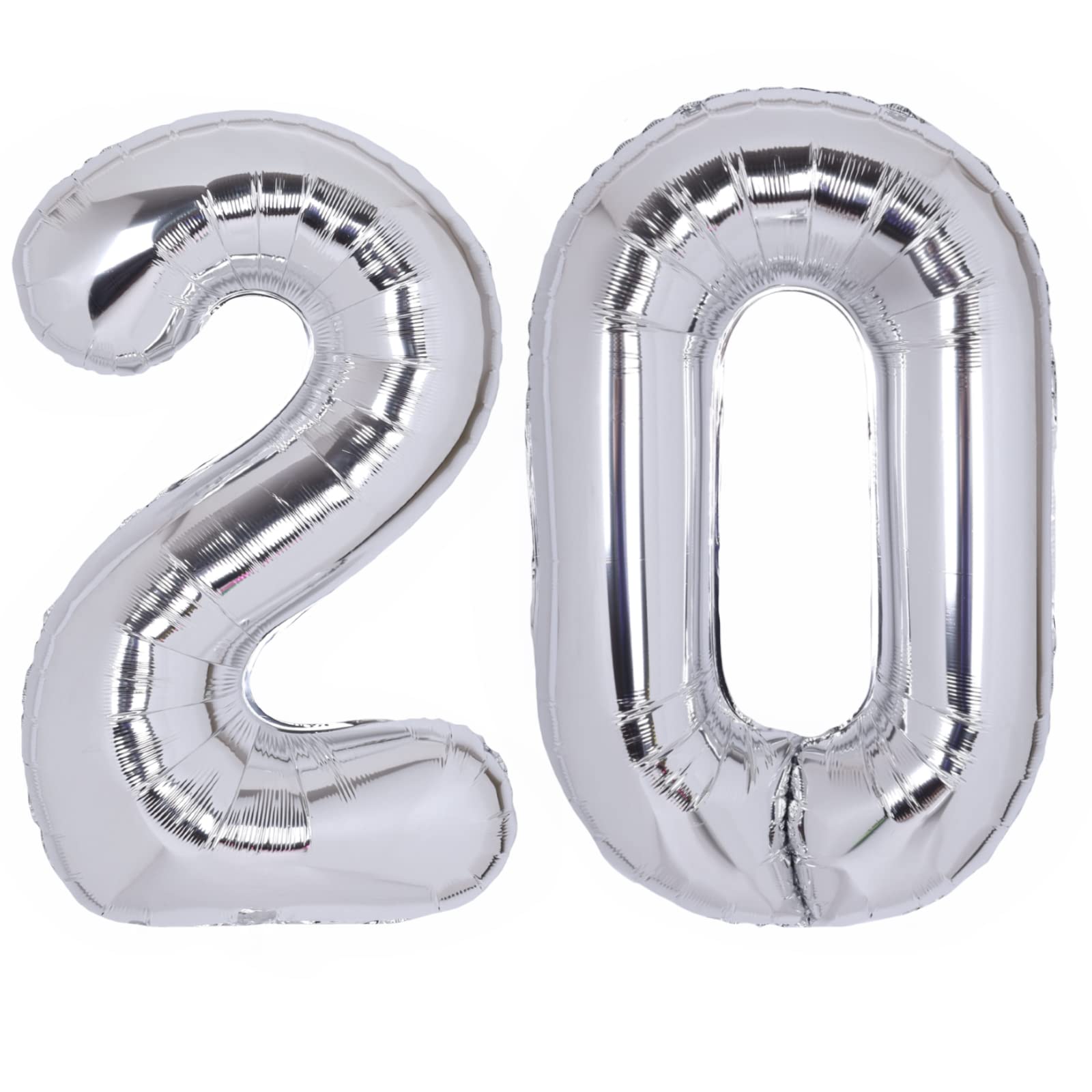 40 Inch Number 20 Balloon Silver Jumbo Giant Big Large Number 20 Foil Mylar Silver Balloons 20Th Birthday Party Anniversary Deco