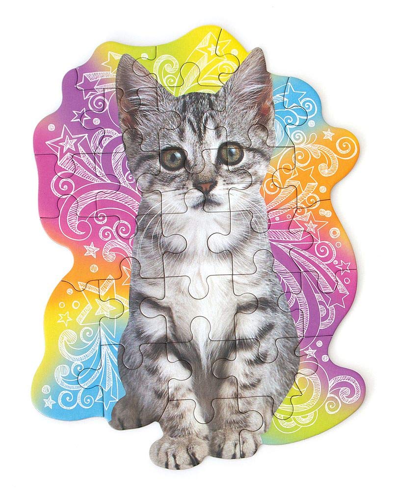 Playhouse Tabby Kitten 25-Piece Die-Cut Shaped Mini Puzzle For Kids